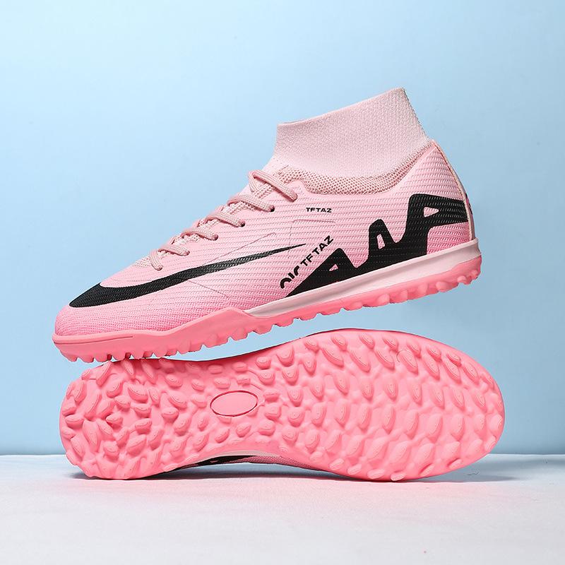 New seamless fly-woven European Cup high-top football shoes, youth spikes, professional training sports shoes