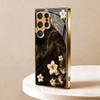 Golden Flower Electroplated Glass Phone Case Suitable for Samsung Galaxy S26 S25 S24 S23 S22 S20 FE/Ultra/Plus5G Anti Drop