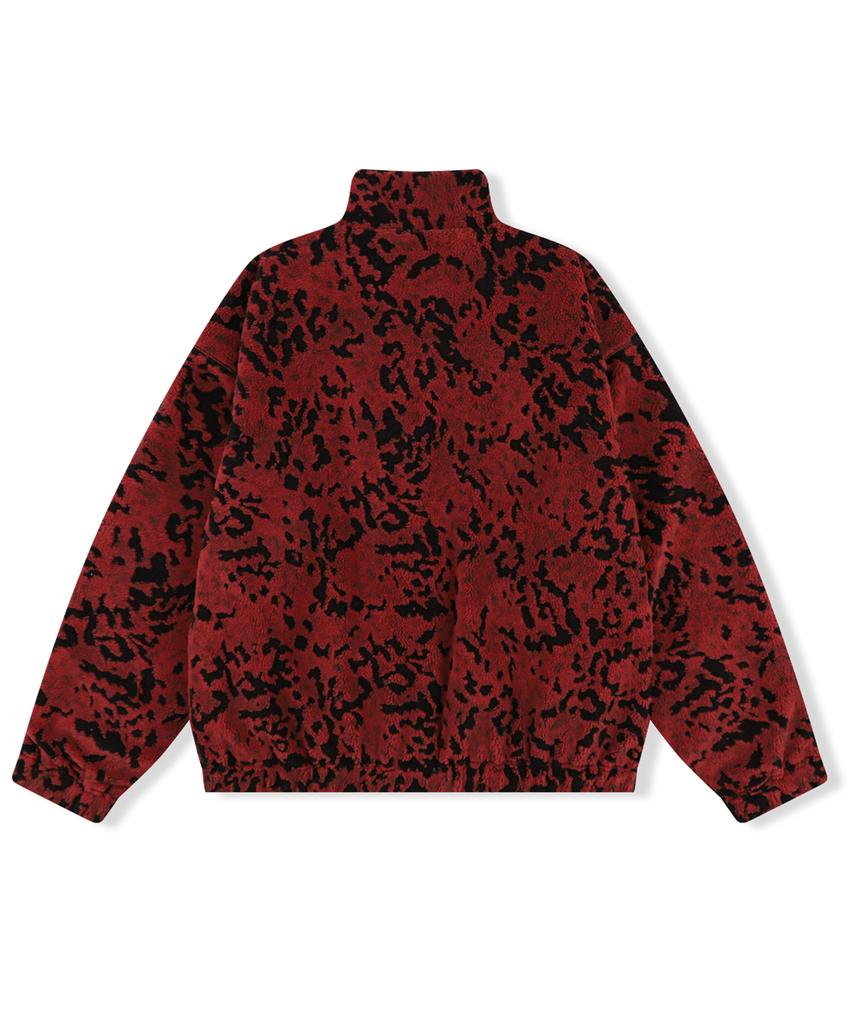 Yeseyesee Reversible Leopard Fleece Jacket Red