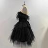 Black Dress Sexy Black Waist Thin Ballet Princess Halloween Tutu Tube Top Short Dress