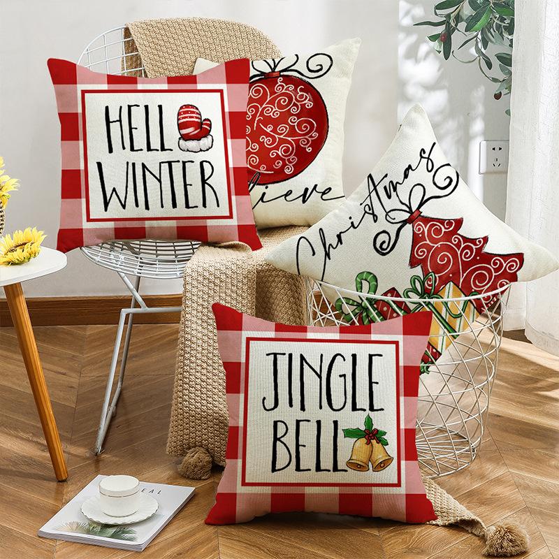 New Autumn Printed Pillow Cover Linen Printed Letters Home Living Room Sofa Cushion Pillow Cover