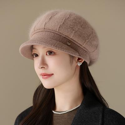 Women Autumn and Winter New Models In The Elderly Rabbit Fur Warm Knitted Cap Outdoor Riding Cold Hat