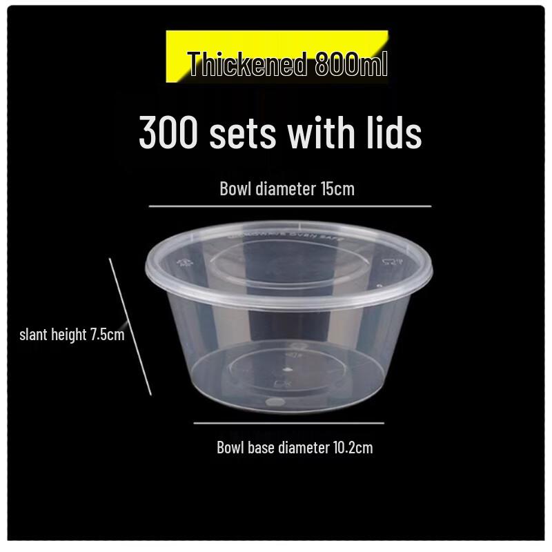 Saint Bailey Disposable Round Plastic Food Containers with Lids