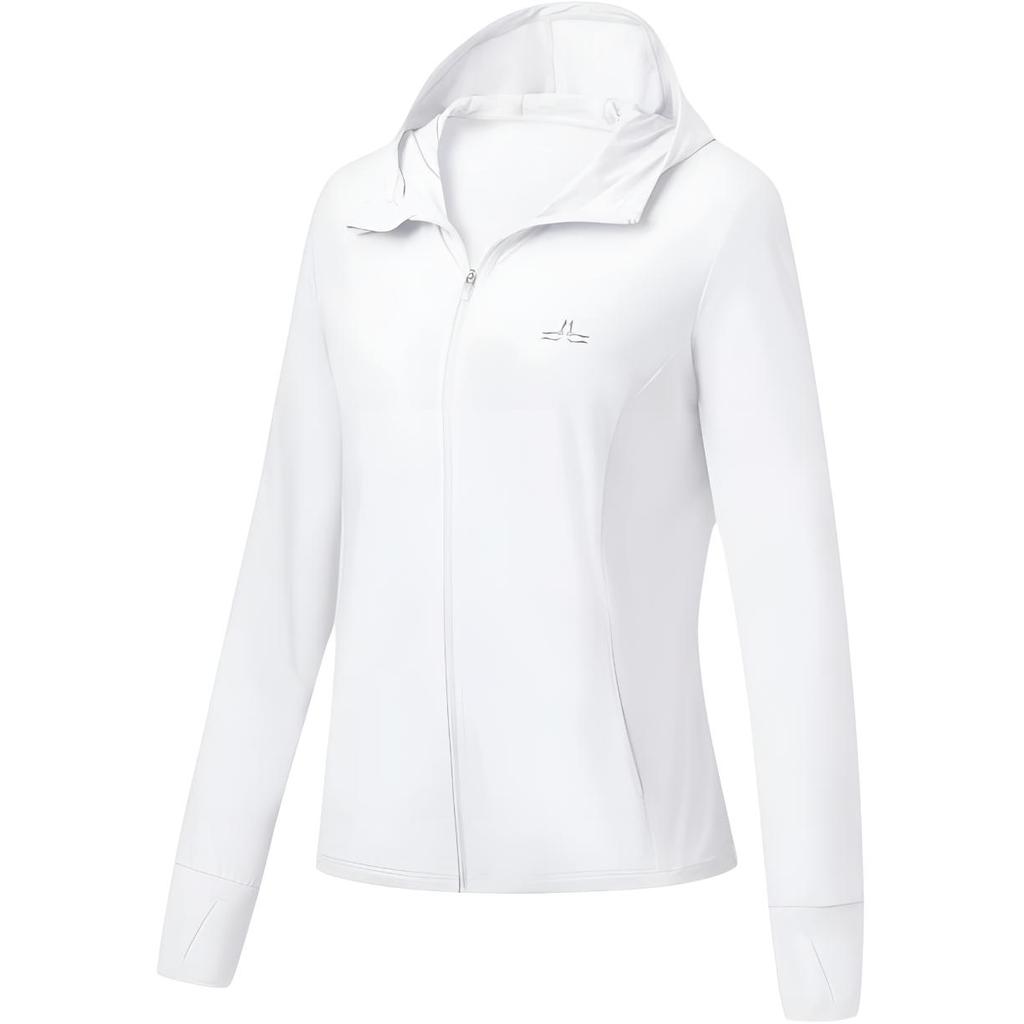 Bluza damska z kapturem i długim rękawem z nadrukiem logo serii fitness Li Ning Biała AWDT578-4