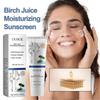 Birch Juice Moisturising Sunscreen SPF50+ - No White Cast, Strong UV Protection for UK Skin, Hydrating Formula