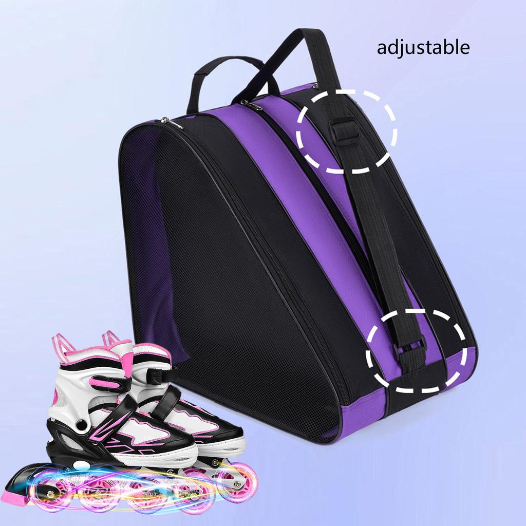 Adjustable Shoulder Straps Ice Shoes Bags Portable Roller Skates Bag Breathable Kids Inline Skates Bag Easy to Use
