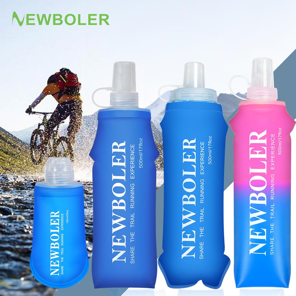 NEWBOLER 150/250/300/500ml Water Bottle TPU Folding Soft Flask Outdoor Sport Running Camping Hiking Travel Portable Water Bottle