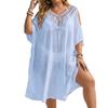 Robe de plage sexy sans manches, dénudée dans le dos, à crochet, pour femme grande taille, avec un haut ample style surchemise et une robe longue.