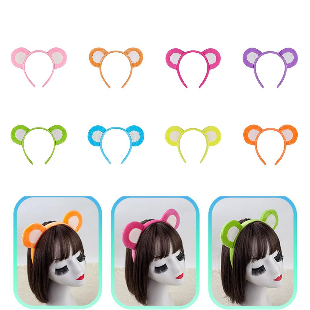Cartoon Bear Ears Headband Bows Tie Mini Skirt Fashionable Soft Fabric Hair Accessory for Women and Kids