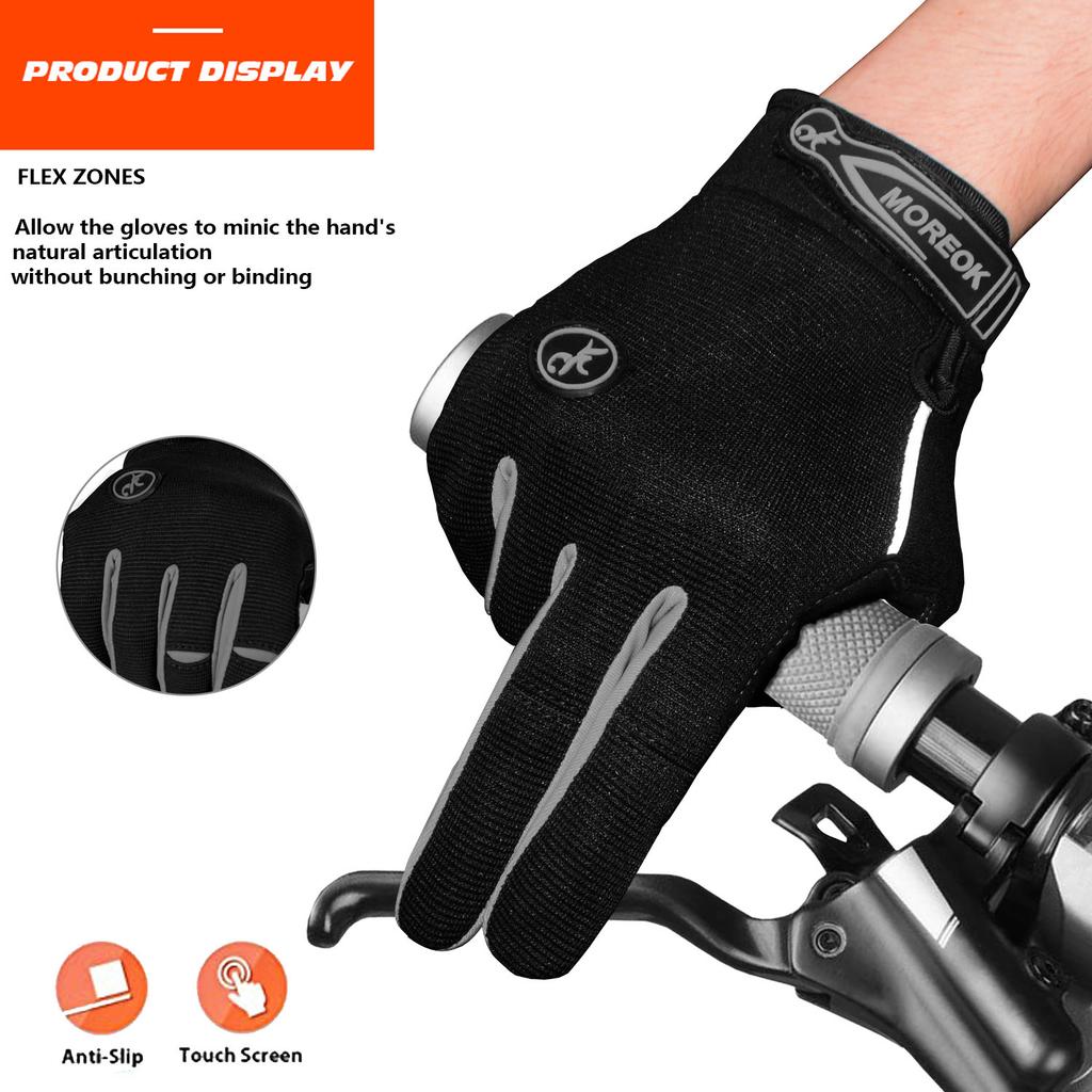 Rękawiczki rowerowe MOREOK Gel Shockproof MTB Road Bike Rękawiczki oddychające Wytrzymałe rękawiczki rowerowe Antypoślizgowe rękawiczki rowerowe dla mężczyzn i kobiet