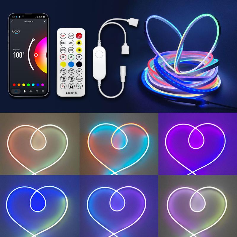 Tuya WiFi LED Neon Strip Light 24V RGB Dimmable Bluetooth 2M-10M LED Lamp IP67 Waterproof Flexible Tape Music Control Christmas