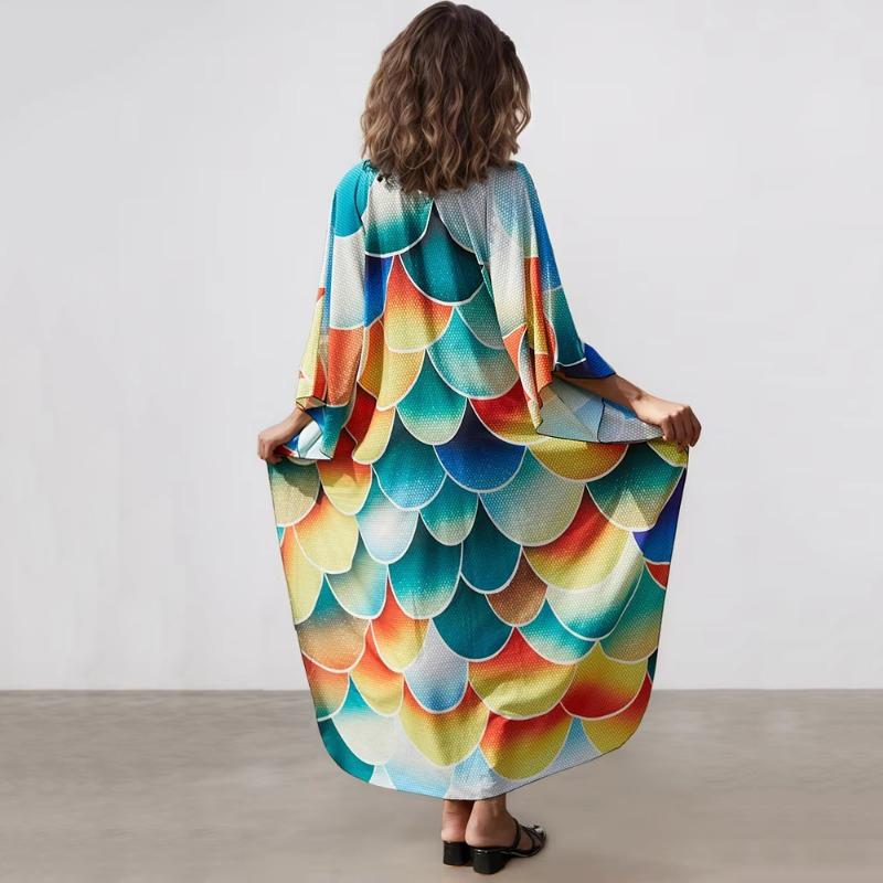 XITAO Side Slit Bat Wing Sleeve Dress GJ1192