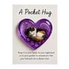 Cat Memorial Pocket Hug with Inspirational Card Emotional Support Heart-Shaped Sleeping Cat Charm Keepsake Figurine Decoration Cat Owners Lovers Gift