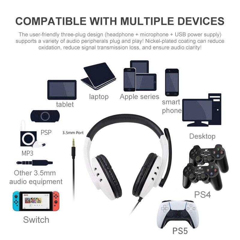 Cuffie per giocatori 2021 per PS5 PS4 , cuffie cablate con auricolare  stereo microfono, per caschi da gioco per telefoni cellulari Sony  PlayStation 5 acquista in modo economico — spedizione gratuita, recensioni