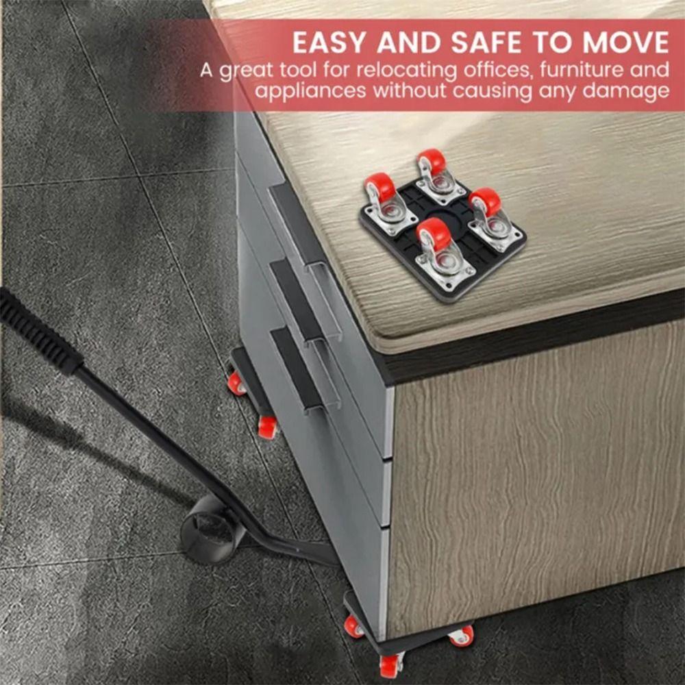 5 Peças Rodas 360° Movimentador Fácil de Móveis Haste Reta/Curva Conjunto de Ferramentas de Movimentação Movimentação de Sofá