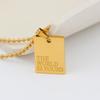 English Letter Square Pendant Stainless Steel Necklace - Vacuum Color Retention YS21