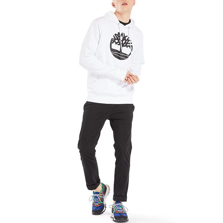 Timberland Felpa con cappuccio in maglia stampata con logo da uomo Felpe Bianca A28HZ-P54