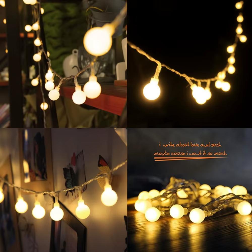 6/10M USB Warm White LED Ball String Lights with Remote Control Fairy Garland for Indoor Outdoor Garden Wedding Christmas Decor