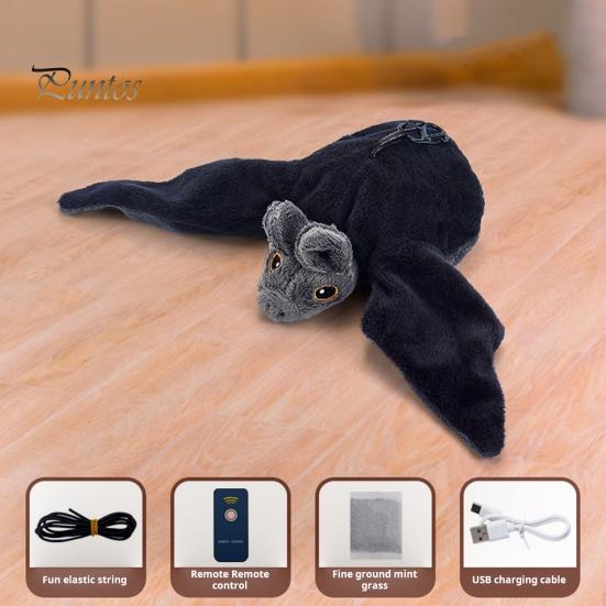 Nabíjecí hračka pro kočku s chvějícím se ptákem Dobíjecí interaktivní plyšový pták s dálkovým ovládáním Automatické mávání a cvrlikání Hračka pro kočky s kočkou pro domácí kočky