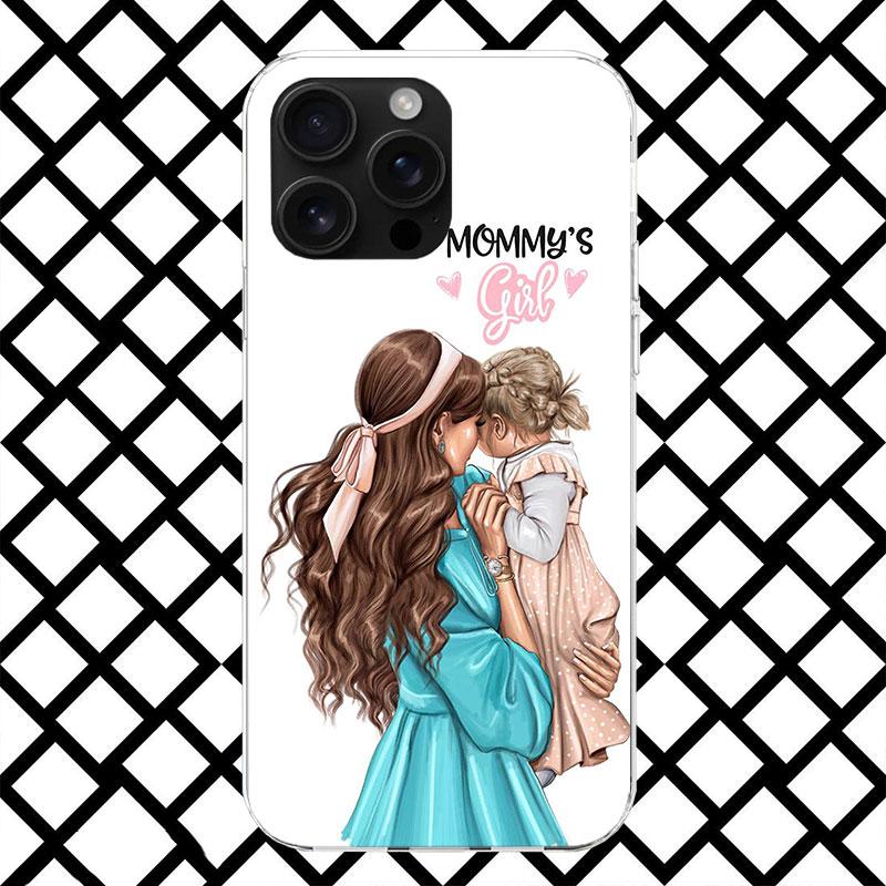 

Mom Baby Girls Phone Case for iPhone 17 Air 16 16E 15 14 Plus 13 Mini 12 11 Pro Max 7 8 + SE 2020 Soft Cover Fundas 17 Air 16 16 iPhone 14
