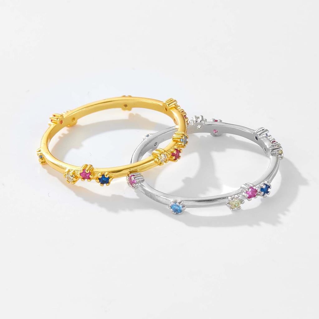 ANDYWEN 925 Sterling Silver Yellow Gold Colored Zircon CZ Ring Women Fashion High Jewelry Gift