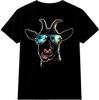 Cool Goat T Shirt Sunglasses Funny Farm Animal Graphic Tee Casual Top