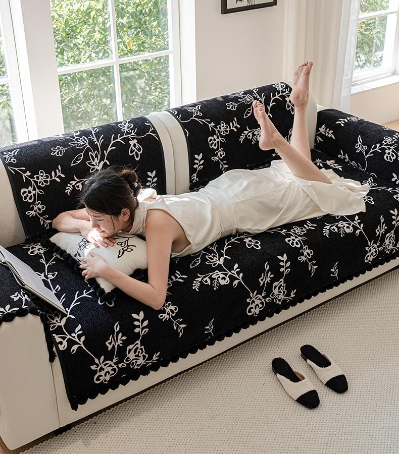 French Sofa Cushion Chenille Sofa Towels Are Universal All Year Round Jacquard Anti Slip Sofas Cover Dustproof for Household Use