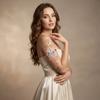 Floral Iris Flower Bracelet Hollow Out Open Arm Bangle Exquisite Arm Cuff  Beach