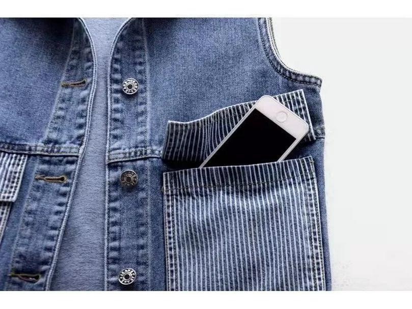 Women's Stylish Denim Sleeveless Vest - Spring/Summer 2025