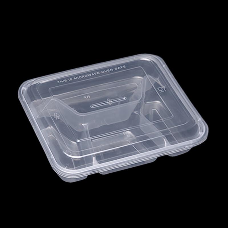 KAZHI Disposable Divided Plastic Meal Boxes with Lids Disposable Meal Box