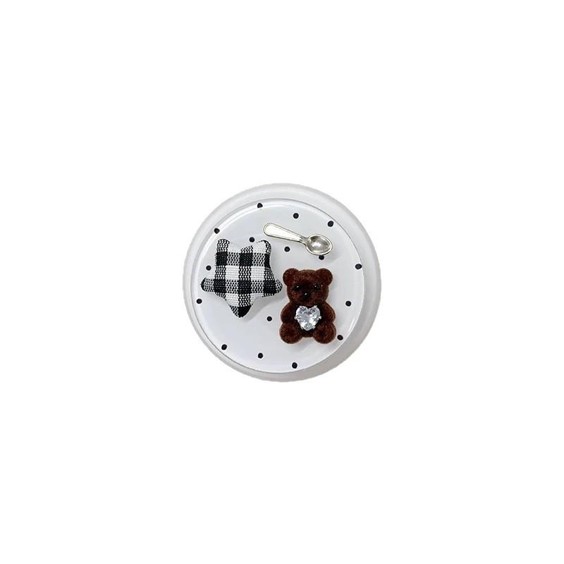 Korean Star Bear Magnetic Bracket for iPhone 17 Pro Max, Apple 16, and 15 Protective Case for Women