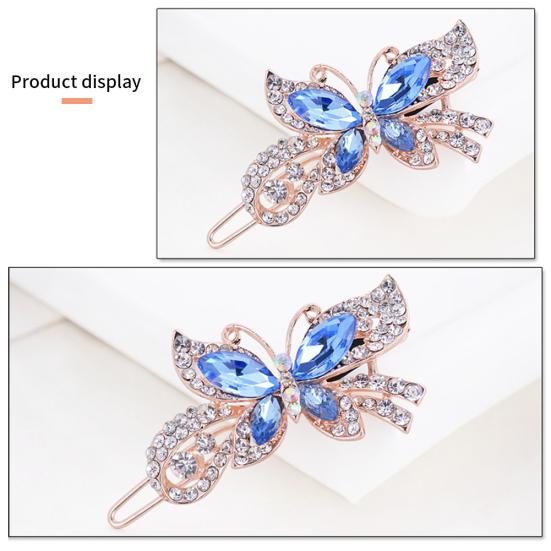 Fashion Women Butterfly Shape Rhinestones Inlaid Hair Clip Hairpin Headwear