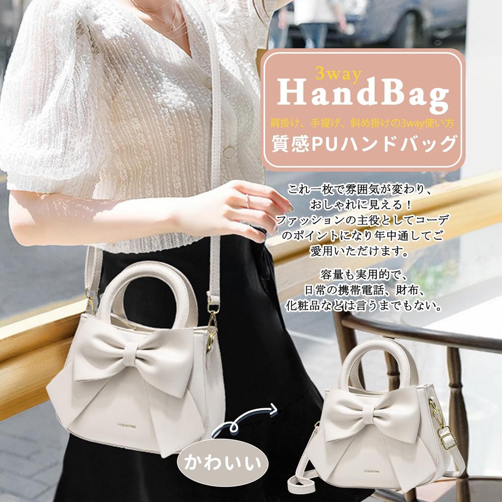 Shoulder Crossbody Shoulder Bag with Ribbon and Pink NICOLE&DORIS Women's Bag, Handbag, Small, Divider, Two-Layer Design, Waterproof, Cute, Mini-Size