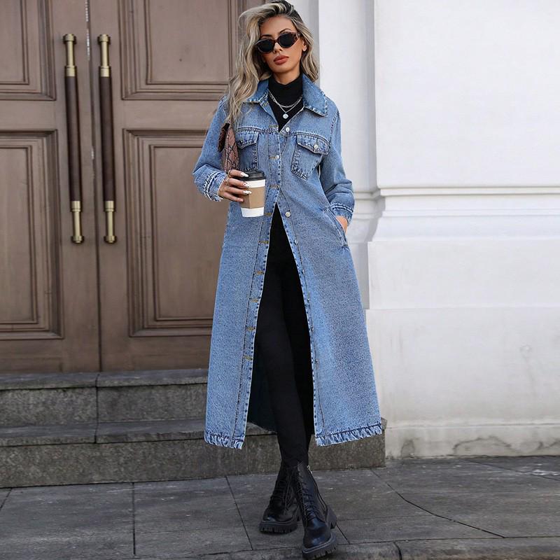 2026 Autumn/Winter Women's Loose Long Denim Jacket