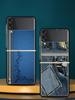 Leather Cloth Pattern Hard PC Phone Case For Samsung Galaxy Z Flip 7 6 5 4 Black Cover For Galaxy Z Flip 3 Foldable Fundas Shell