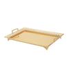 Metal Iron Food Serving Tray with Handles for Home Party Elegant Retro Style Aureate
