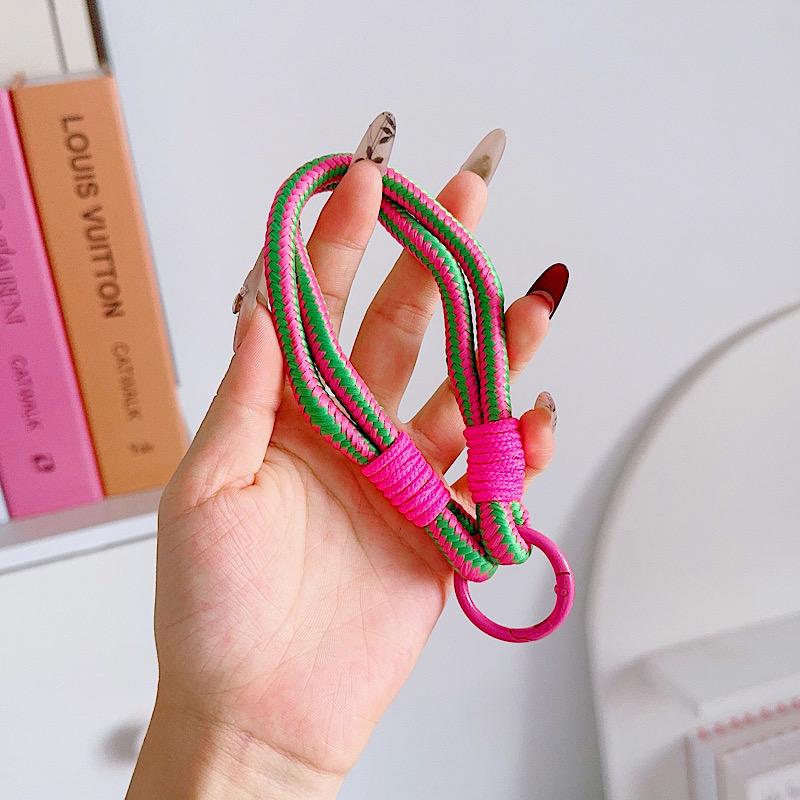 Ins Korean Style Color Woven Mobile Phone Lanyard, Wrist Keychain Short Hanging Chain Sturdy And Easy To Carry