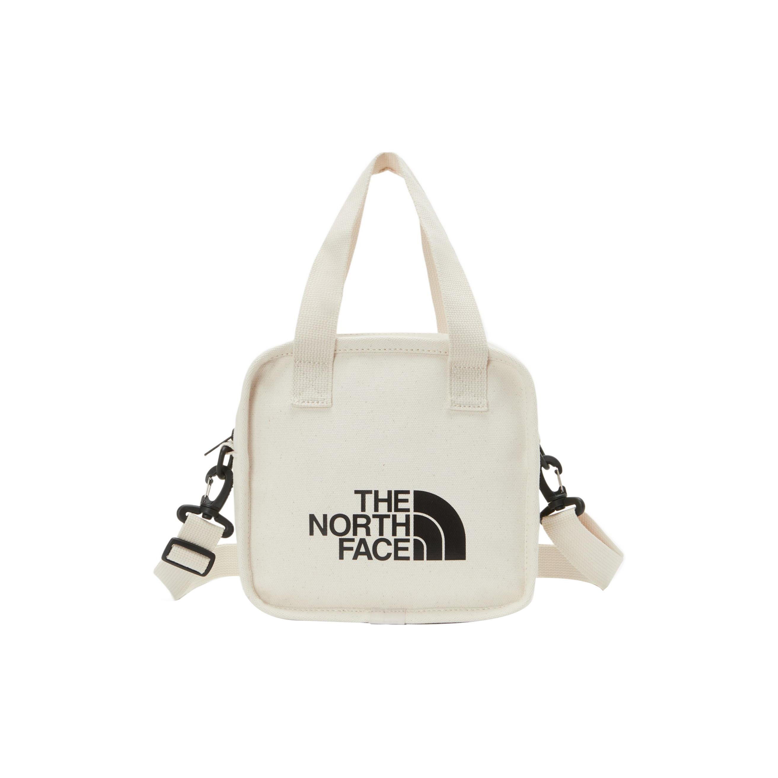 The North Face Unisex White Casual Sports Zipper Closure Cotton Shoulder Crossbody Tote Bag Bags Off- Nn2pp09j