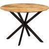 VidaXL Dining Table Ø110x78 Cm Solid Mango Wood and Steel 338454