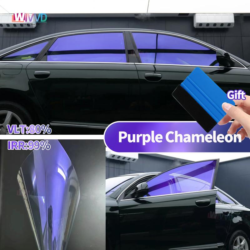 Vysoce kvalitní fialová chameleon fólie na okna v roli VLT80% Solární Samolepka na Sklo Auta UV Sluneční Ochrana Vysoká Tepelná Odolnost
