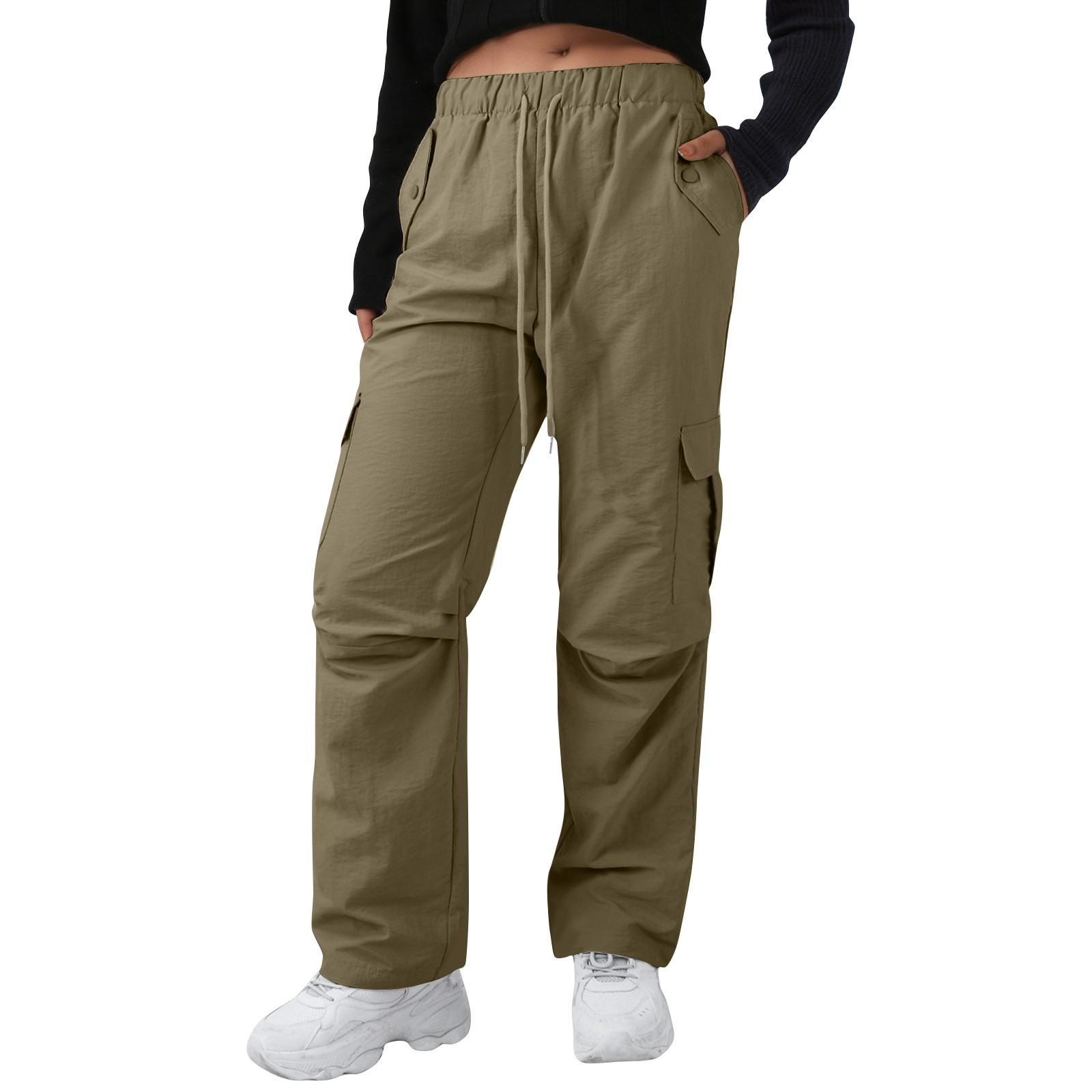 

Женские свободные брюки-карго Спортивные брюки в стиле хип-хоп Свободные повседневные брюки с широкими штанинами на шнуровке L