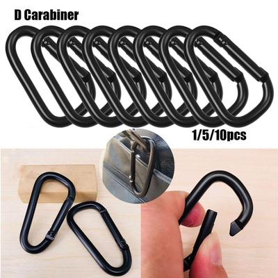 Sportausrüstung Sicherheitslegierung Karabiner Camping Wandern Haken Schnalle Schlüsselanhänger Schwarz Klettern Taste