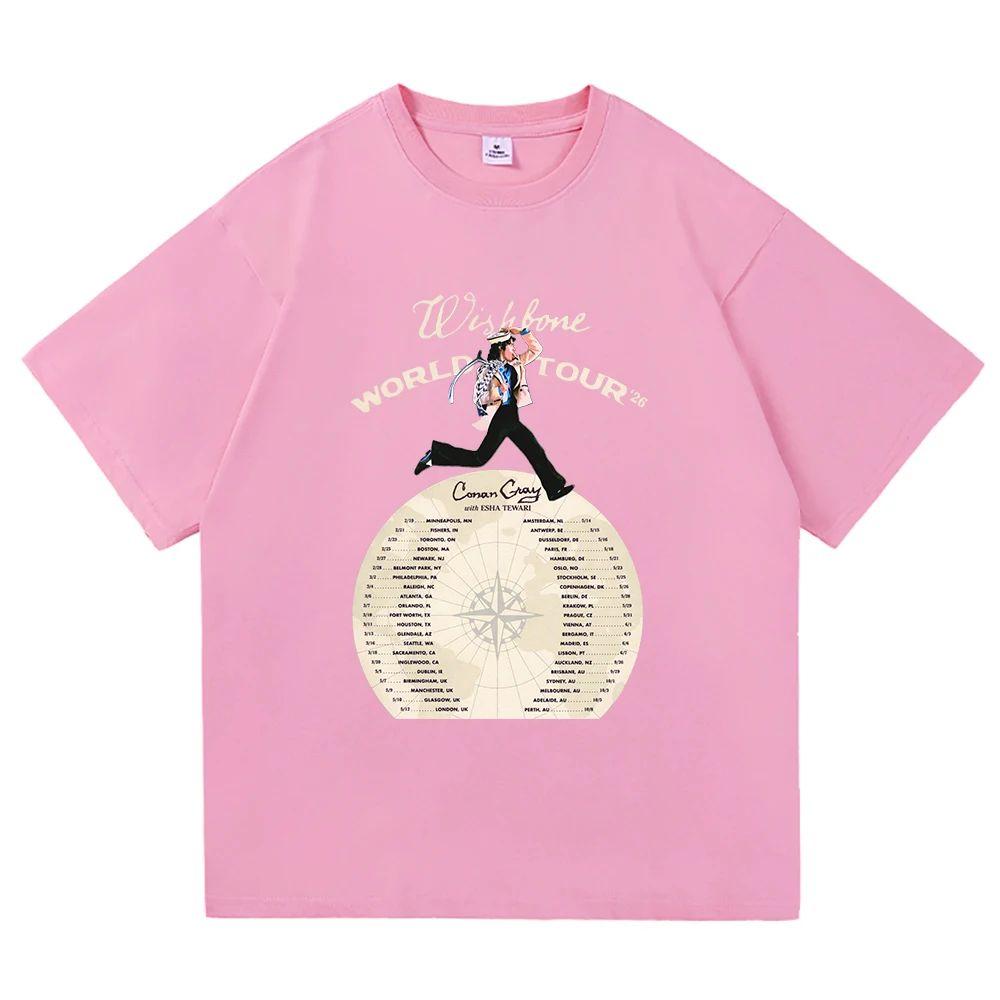 Hiphop Y2k Tops Conan Gray Wishbone World Tour 2026 T Shirt Fashion  Aesthetic Casual Vintage Casual Loose TShirt Unisex