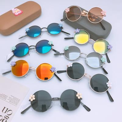 Xiaohua Kinder Sonnenbrille Niedlicher Runder Rahmen Jungen Und Mädchen Sonnenschutz UV-Schutz Sonnenbrille Baby Foto Brille