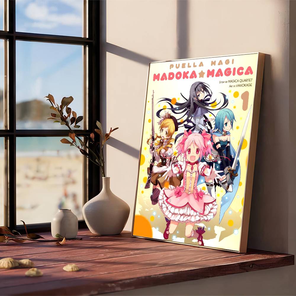 Anime P-Puella Magi Madoka Magica Girl Vintage Posters Sticky Retro Kraft Paper Sticker DIY Room Bar Cafe Kawaii Room Decor