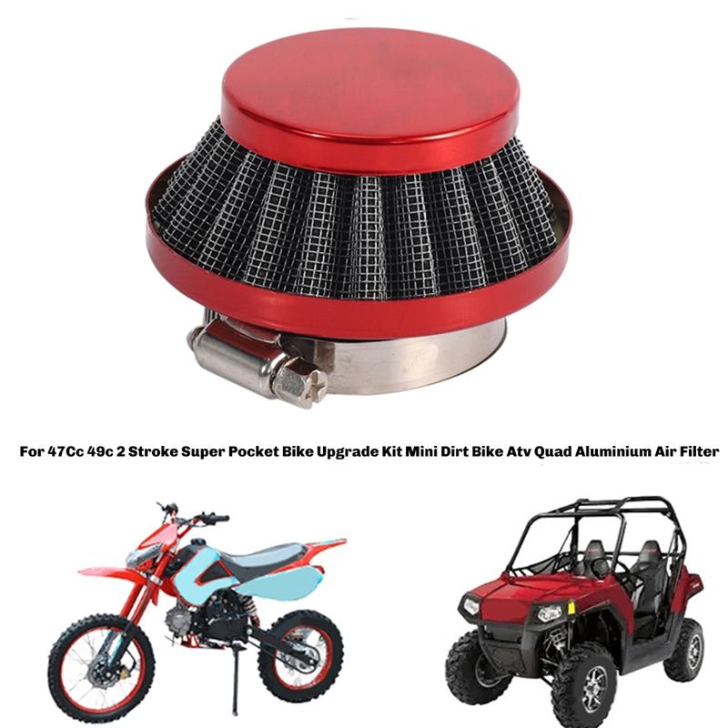 

RR-For Motorized Bicycle Push Mini Moto Pocket Bike ATV Quad Motorcycle 38MM Universal Air Filter Replacement Red червоний