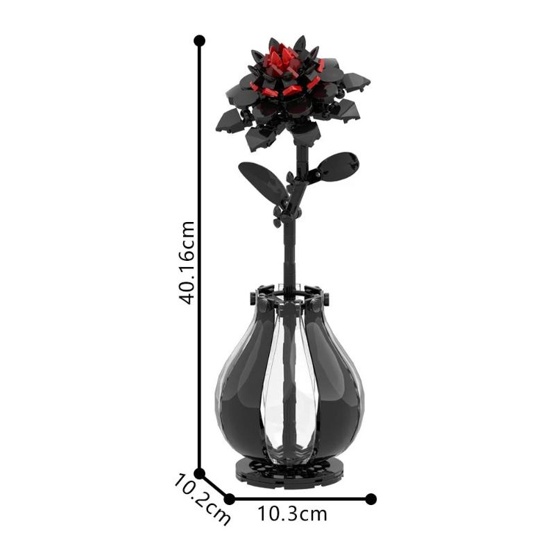 Bausteine, Geschenke für Erwachsene und Kinder, Rote Dahlien, Kreative Blumenstrauß-Modelle, DIY-Heim- und Schreibtischdekoration, Kompatibel