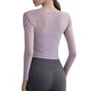 Women's Autumn Yoga Set: Fashionable Long Sleeve Top with Chest Pads for Pilates and Fitness