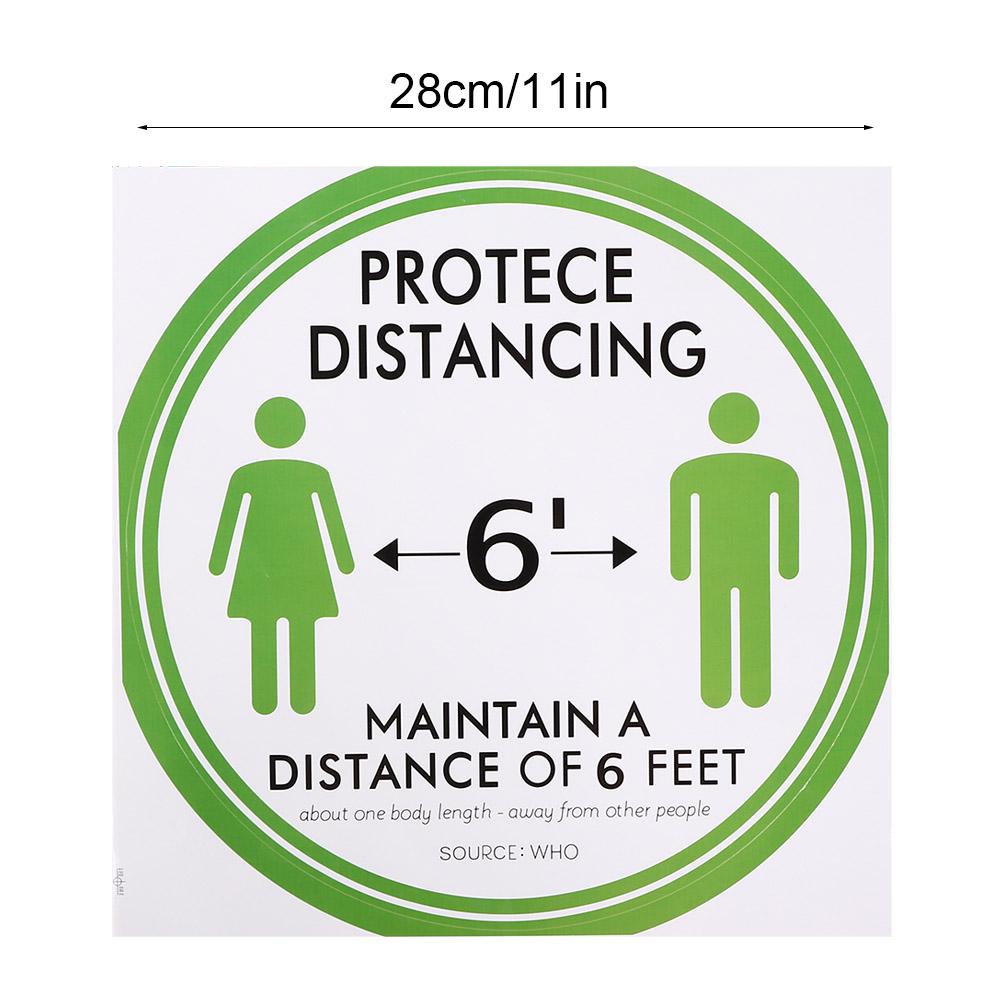 5PCS Social Distancing Ground Sticker Distance Marker Floor Signs Decal for School Market Public Area