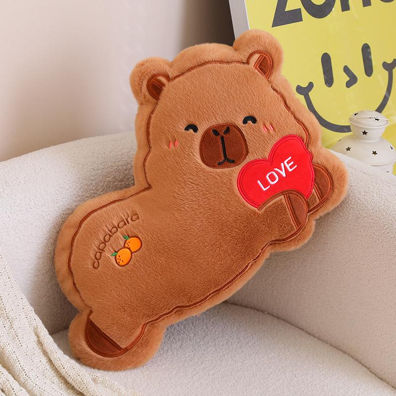 Cartoon Soft Love Capybara Throw Pillow Plush Toy Doll Kapibara Doll Girl Soothing Rag Doll